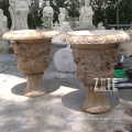 Outdoor Garden Ornament marble vase stone flowerpot for sale